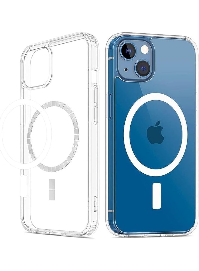 Clear Case Compatible with iPhone 13 Case & iPhone 14 Case, Magnetic Case with Built-in Magnets, Crystal Clear Hard PC Back + Soft TPU Frame Slim Cover for iPhone 13 / iPhone 14 6.1" - (Clear) - Image 1