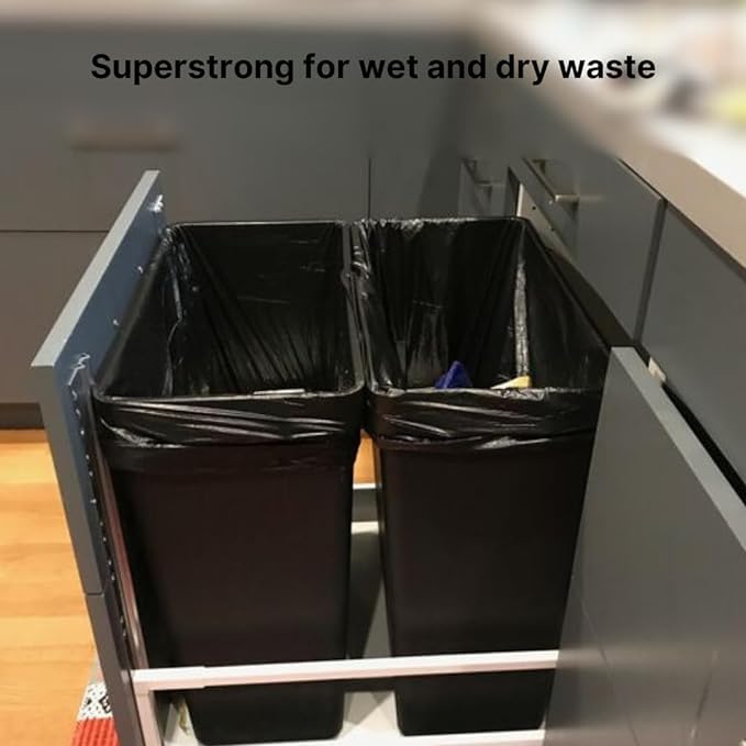 Shoping now Garbage Bags Medium 19 x 21 Inches 30 BagsRoll 90 Count Pack Of 3 Black Plastic 180 Count Pack of 6 - Image 4