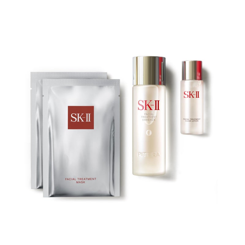 SK-II First Experience Skin Care Set - Gift Set Includes Treatment Face Masks, Facial Essence & Face Toner - Helps Improve Dryness, Refine Skin Texture & Reduce Fine Lines & Wrinkles (4 Count) - Image 2