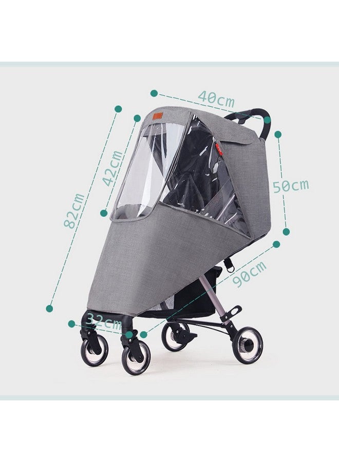 ITODA Universal Rain Cover for Baby Stroller Waterproof Windproof Rainy Weather Guard Air Holes Wind Dust Protection Breathable Shield Elastic Band Transparent Accessories with Storage Pocket - Image 2