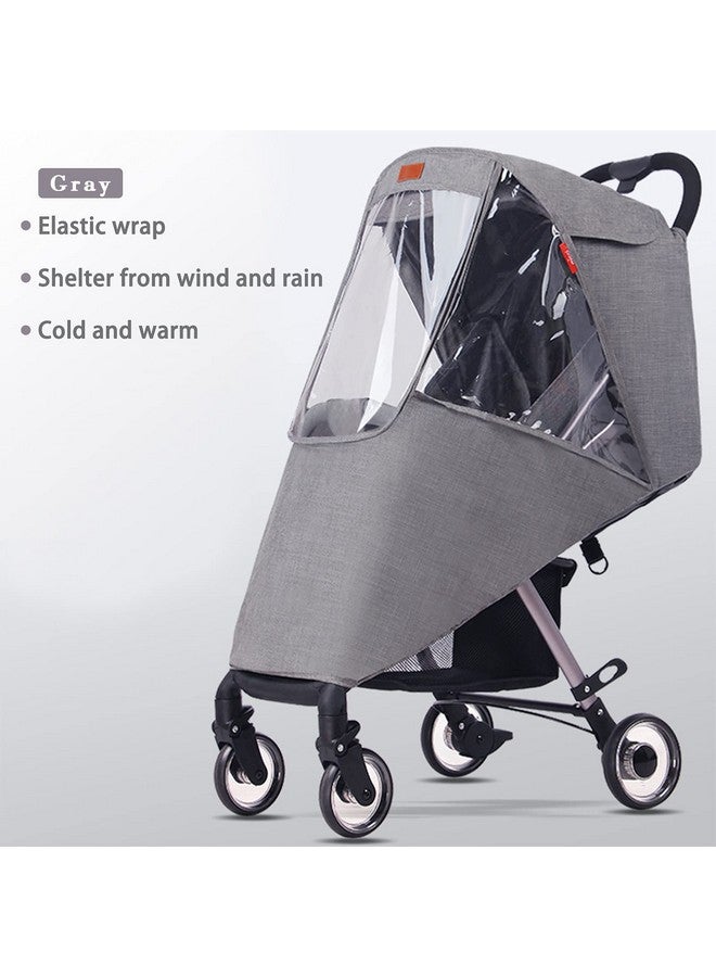 ITODA Universal Rain Cover for Baby Stroller Waterproof Windproof Rainy Weather Guard Air Holes Wind Dust Protection Breathable Shield Elastic Band Transparent Accessories with Storage Pocket - Image 3