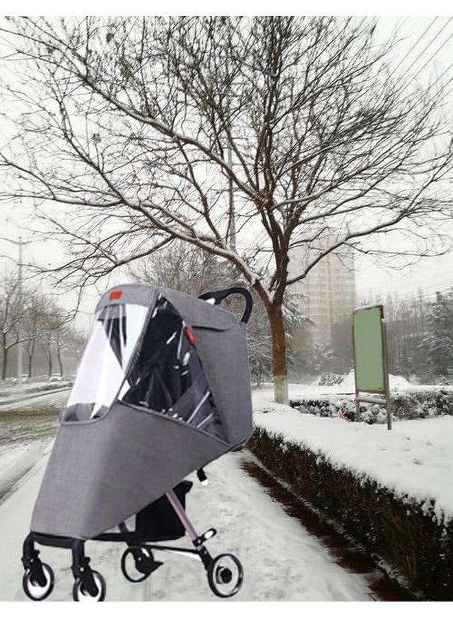 ITODA Universal Rain Cover for Baby Stroller Waterproof Windproof Rainy Weather Guard Air Holes Wind Dust Protection Breathable Shield Elastic Band Transparent Accessories with Storage Pocket - Image 4