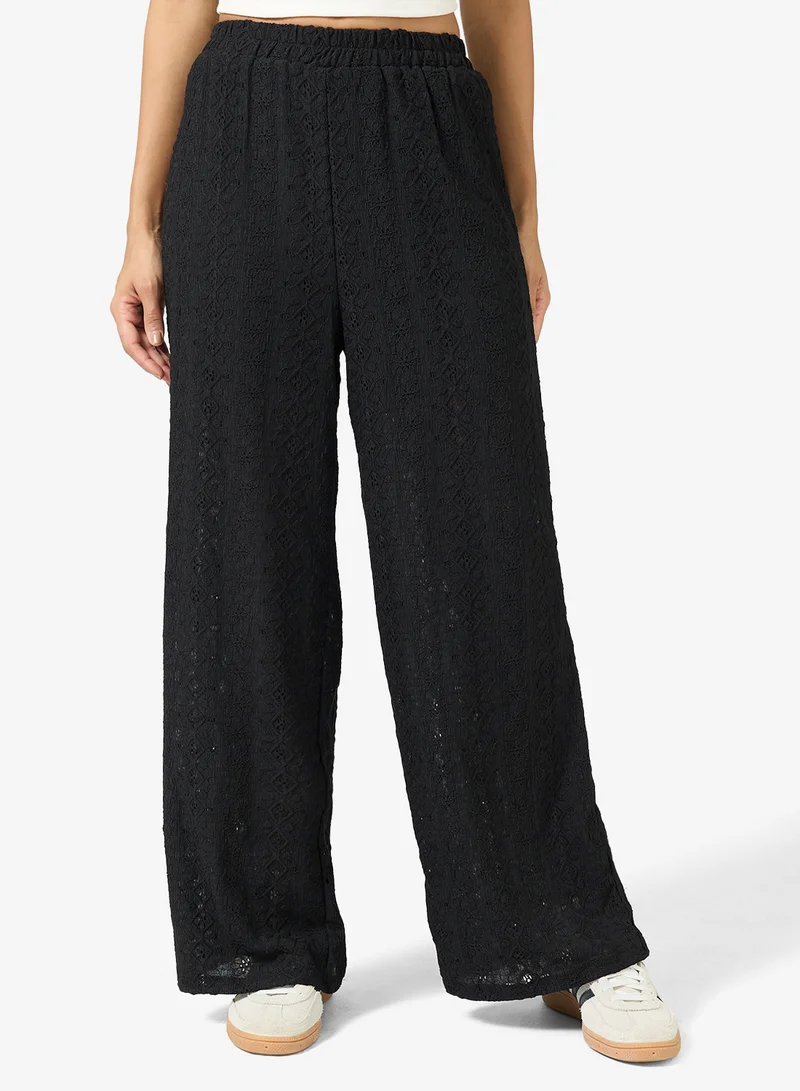 Cotton Openwork Pullon Pants