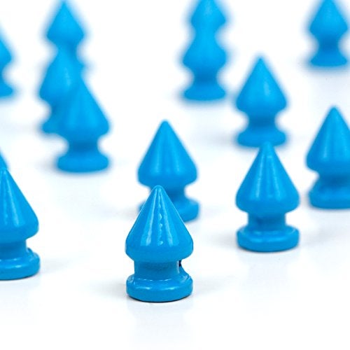 RUBYCA 12MM 20 Sets Metal Tree Spikes and Studs Metallic Screw-Back for DIY Punk Leather-Craft Blue - Image 1