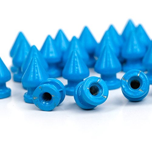 RUBYCA 12MM 20 Sets Metal Tree Spikes and Studs Metallic Screw-Back for DIY Punk Leather-Craft Blue - Image 2