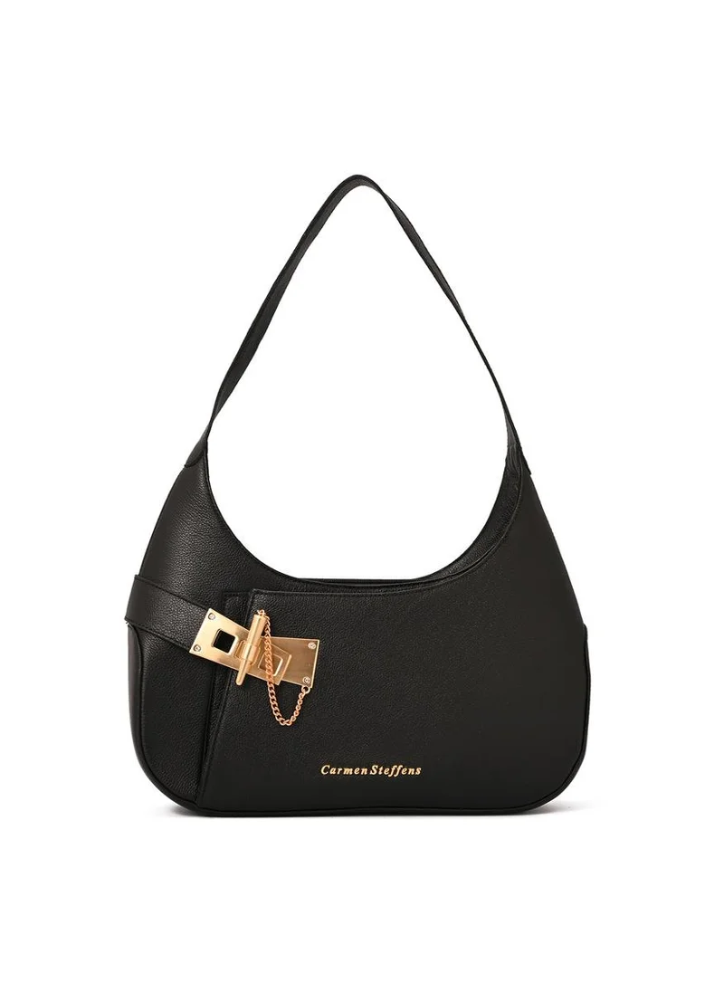 Carmen Steffens Hobo Bag Golden Clasp Black