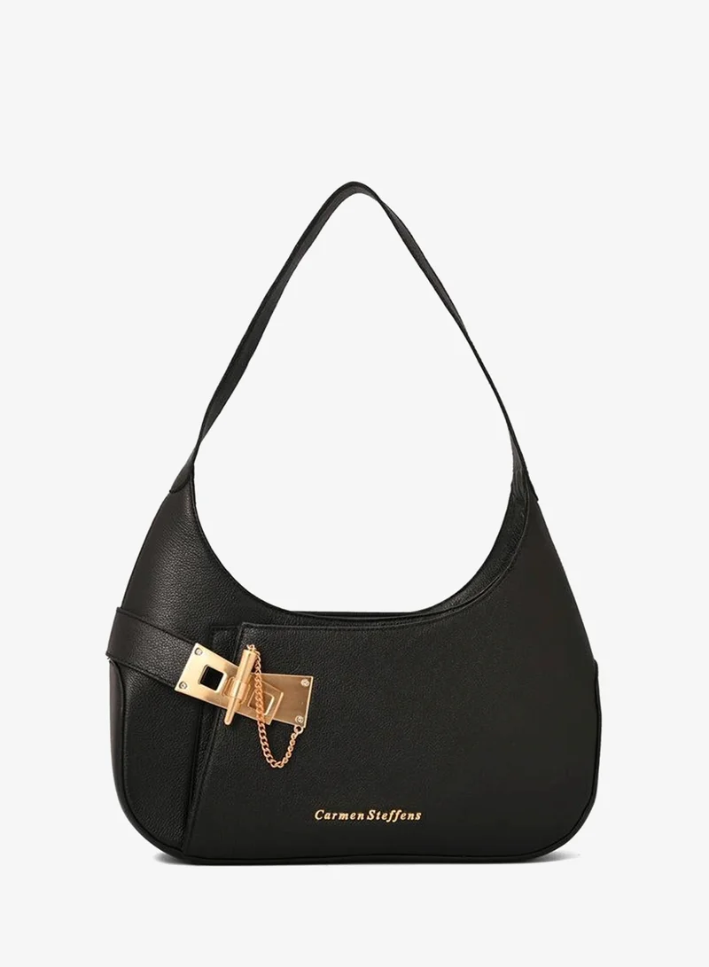 Carmen Steffens Hobo Bag Golden Clasp Black