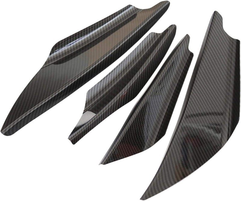 Yurefax 4Pcs Glossy Carbon Fiber Car Spoiler Fins - Image 1