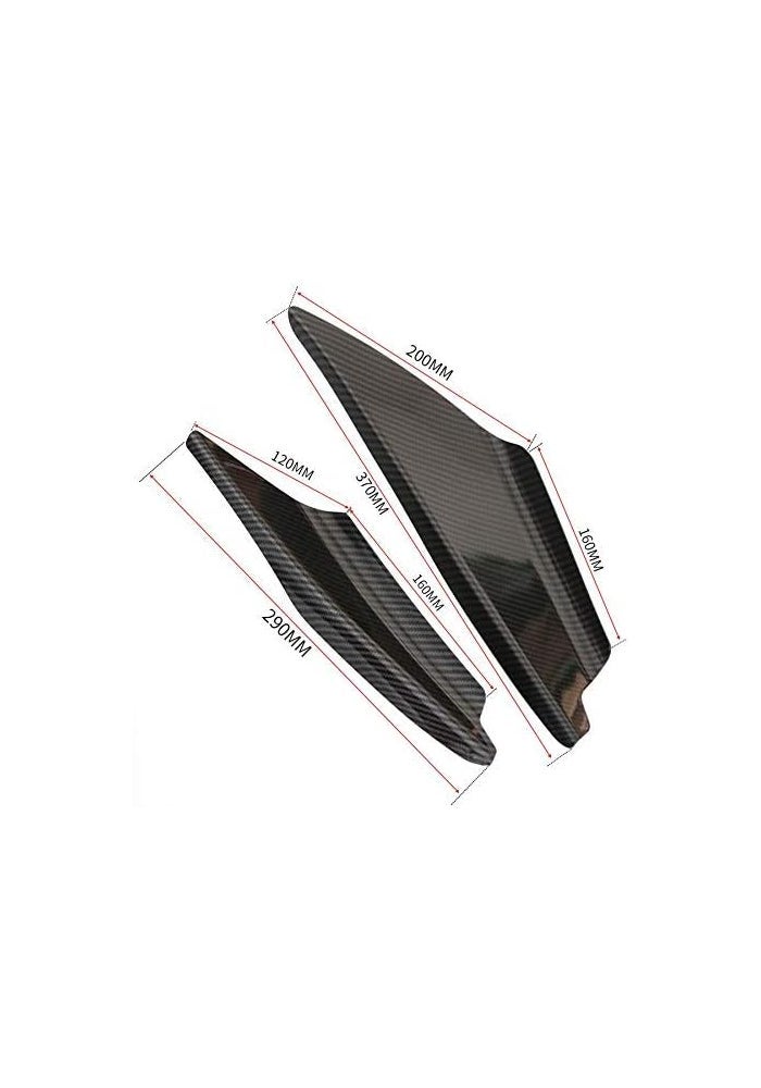 Yurefax 4Pcs Glossy Carbon Fiber Car Spoiler Fins - Image 2