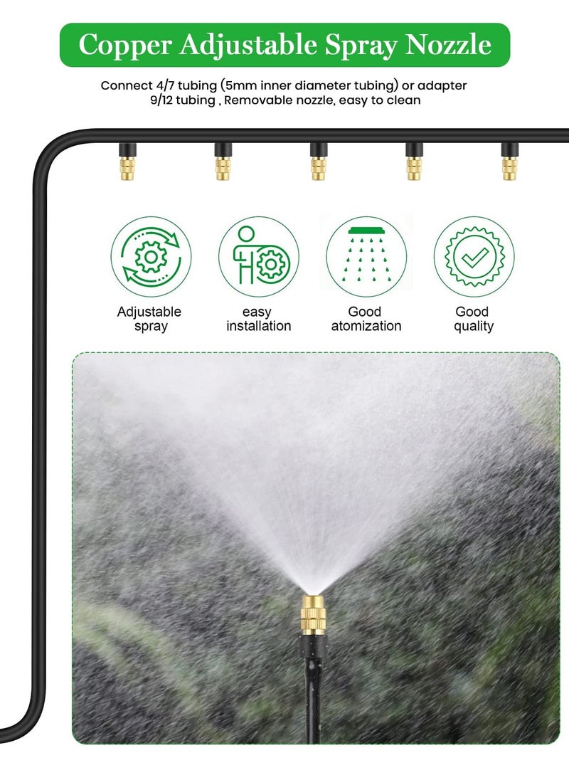 SYOSI - Drip Irrigation Nozzles, 30Pcs Adjustable Copper Atomizing Nozzle Drip Irrigation Sprayer, 4/7mm Atomizing Micro Sprinkler Garden Cooling Irrigation Equipment for Lawn Vegetables Greenhouse - Image 1