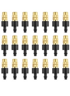 Drip Irrigation Nozzles, 30Pcs Adjustable Copper Atomizing Nozzle Drip Irrigation Sprayer, 4/7mm Atomizing Micro Sprinkler Garden Cooling Irrigation Equipment for Lawn Vegetables Greenhouse