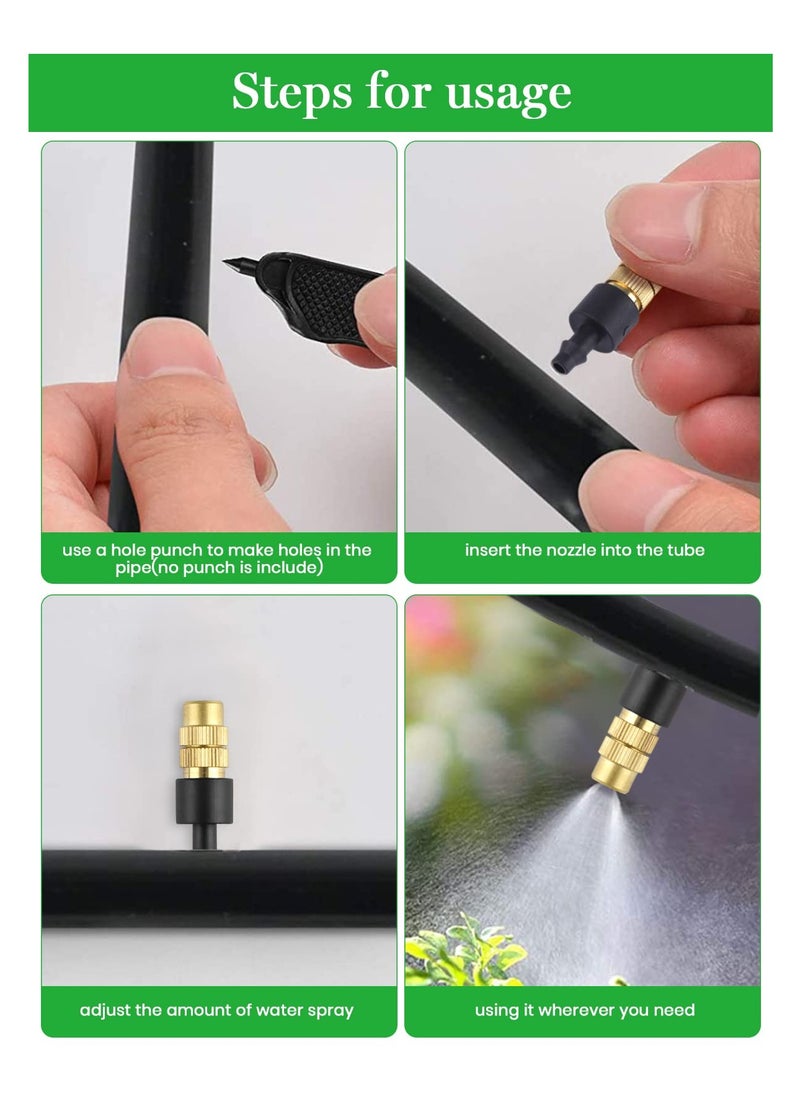 SYOSI - Drip Irrigation Nozzles, 30Pcs Adjustable Copper Atomizing Nozzle Drip Irrigation Sprayer, 4/7mm Atomizing Micro Sprinkler Garden Cooling Irrigation Equipment for Lawn Vegetables Greenhouse - Image 1