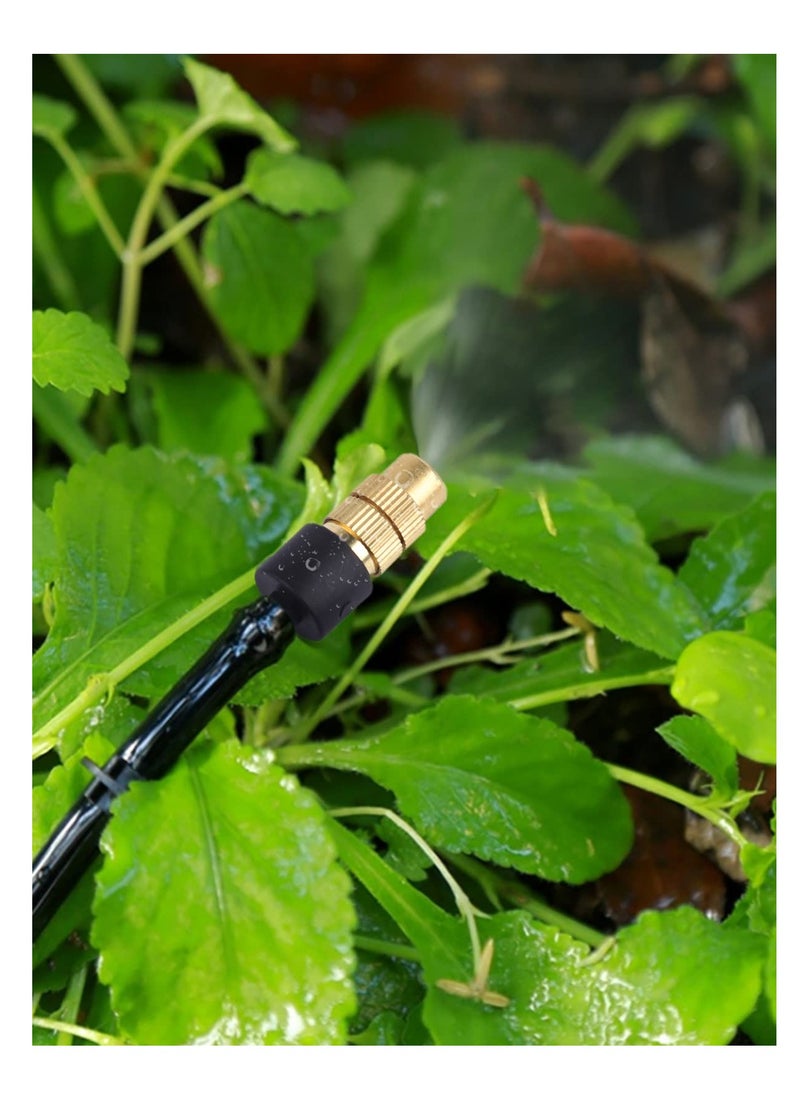 SYOSI - Drip Irrigation Nozzles, 30Pcs Adjustable Copper Atomizing Nozzle Drip Irrigation Sprayer, 4/7mm Atomizing Micro Sprinkler Garden Cooling Irrigation Equipment for Lawn Vegetables Greenhouse - Image 1