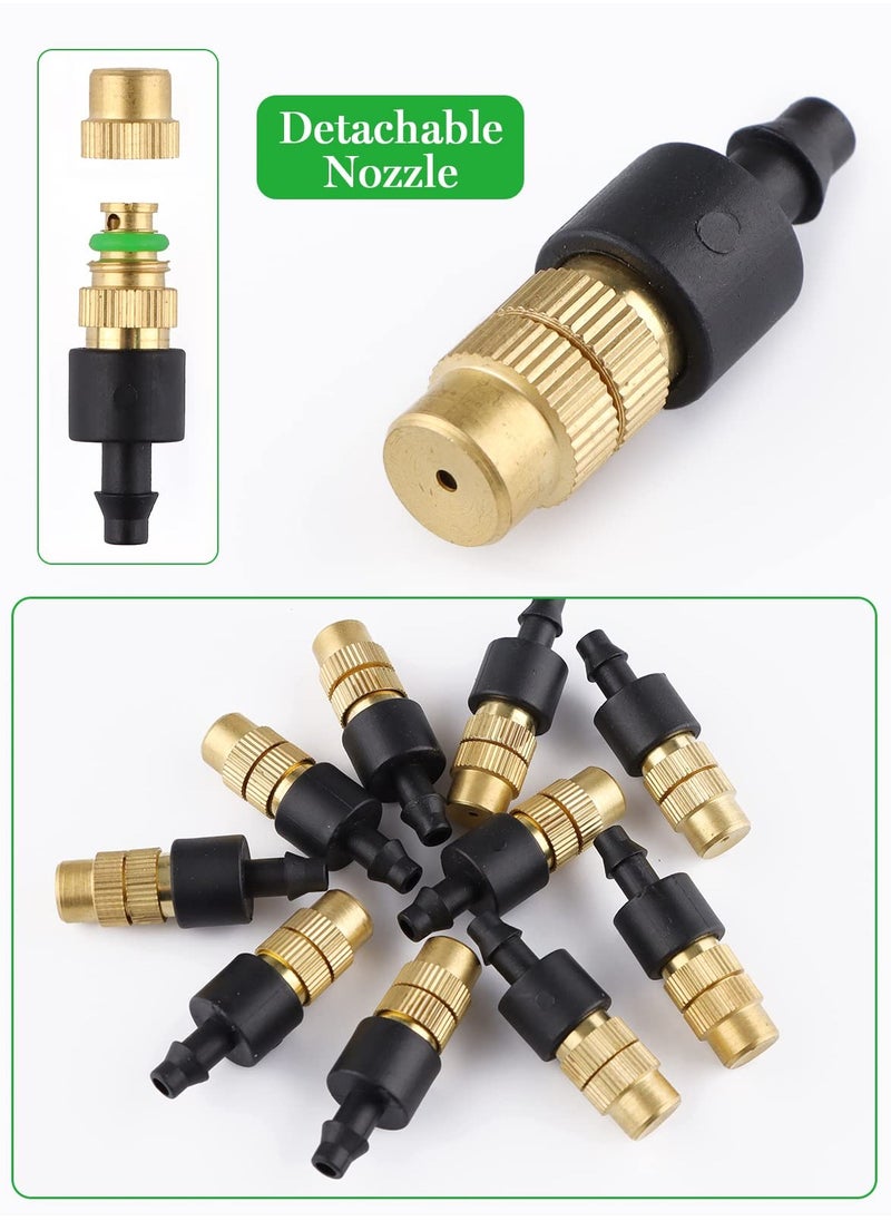SYOSI - Drip Irrigation Nozzles, 30Pcs Adjustable Copper Atomizing Nozzle Drip Irrigation Sprayer, 4/7mm Atomizing Micro Sprinkler Garden Cooling Irrigation Equipment for Lawn Vegetables Greenhouse - Image 1