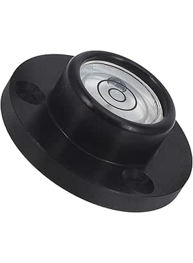 Black Frame White Dual Rings Circular Bubble Level 34x20x12mm for Precision Layout and Installation - Image 1