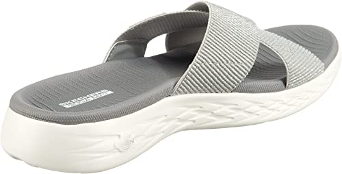 Skechers Women's On-the-GO 600 - Glistening Metallic Mesh Slide Sandals, Silver, 10 - Image 5