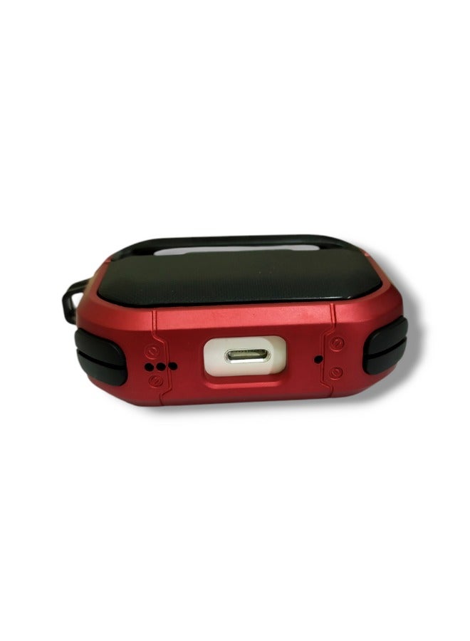 Shockproof Hard Protective Case for AirPods Pro 2 - Red/Black  - Image 2