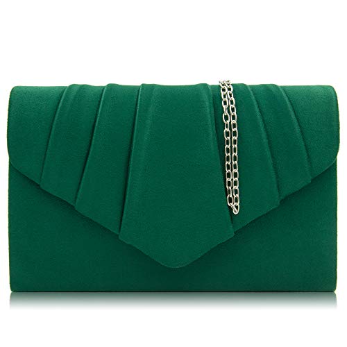 Milisente Clutch Purses For Women Formal Pleated Evening Bag Bridal Evening Clutch Bag(Green) - Image 1