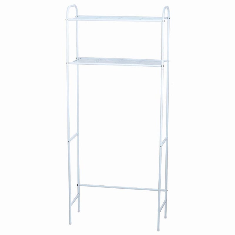Home Basics Home Basics 2 Tier Over The Toilet Bathroom Space Saver Metal Bathroom Shelf Storage Unit Antirust White 