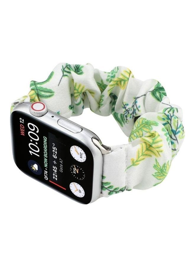 NIBEMINENT Fabric Hair Ring Replacement Watchband For Apple Watch Series 7 45mm/6 & SE 5 4 44mm/3 2 1 42mm Multicolour - Image 4