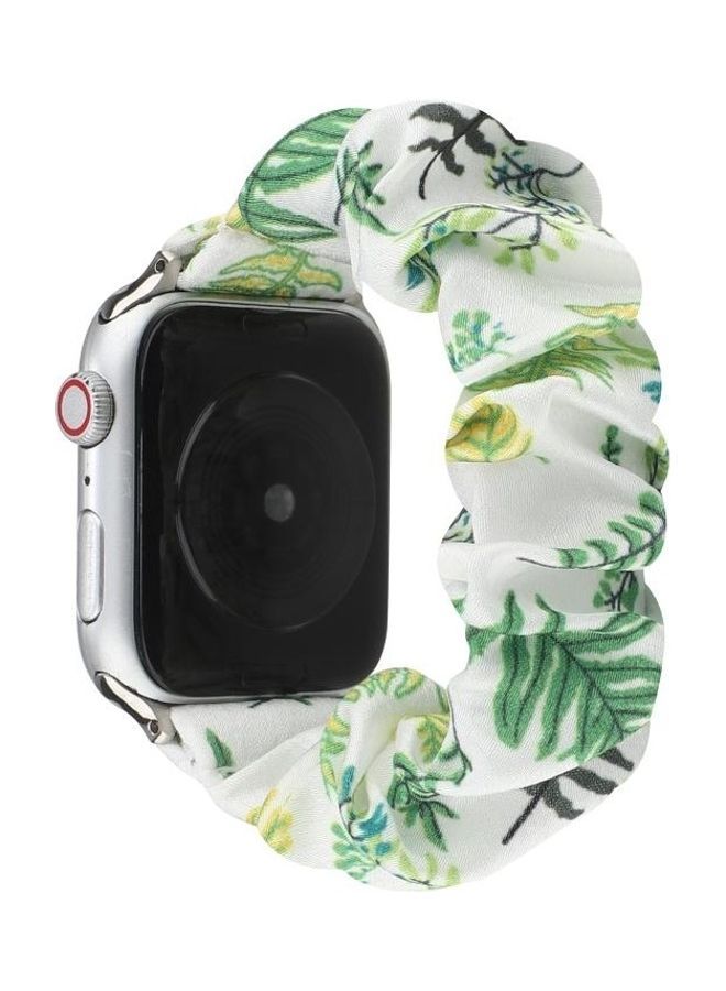 NIBEMINENT Fabric Hair Ring Replacement Watchband For Apple Watch Series 7 45mm/6 & SE 5 4 44mm/3 2 1 42mm Multicolour - Image 3