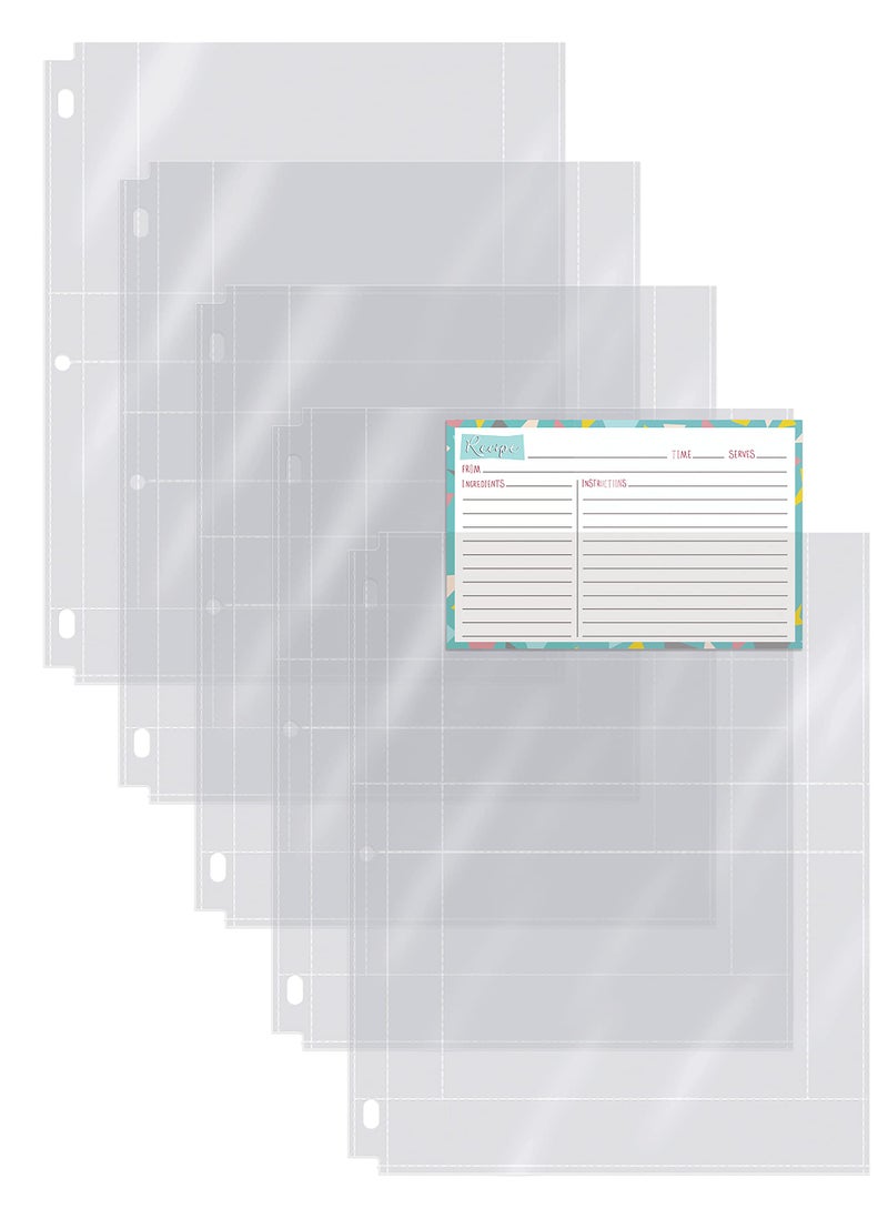 Better Kitchen Products Better Kitchen Products Recipe Card Protective Sheets for 4 x 6 Cards Letter Size 85 x 11 2Up Sheets 50 Pack Heavyweight Diamond Clear Fits Standard 3 Ring Binder Holds 200 Total Cards 