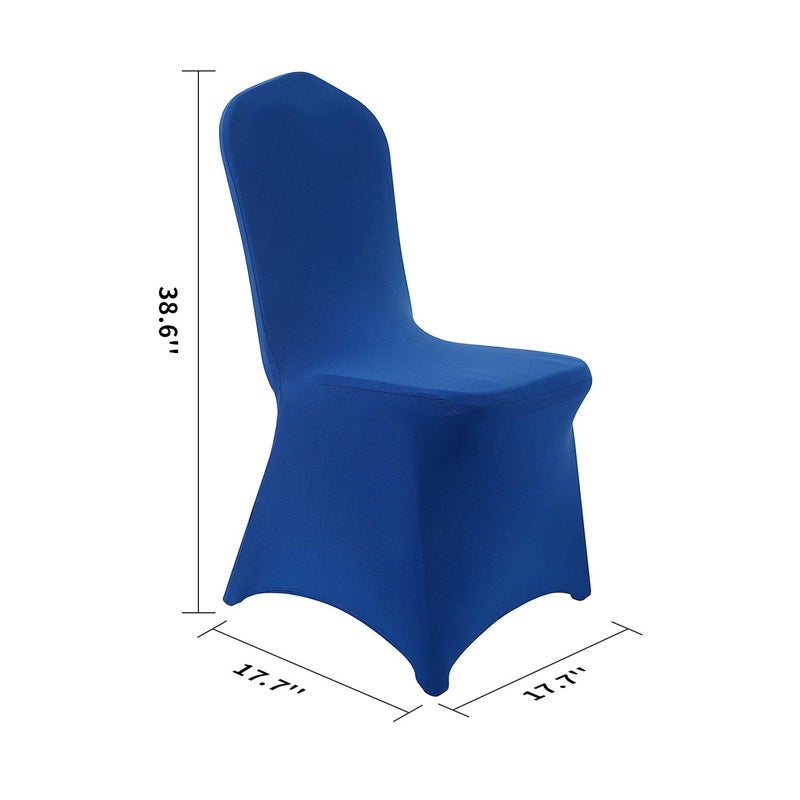 Peomeise Peomeise 6pcs تمتد تغطية كرسي Spandex لحضور حفل حفلات حفل الزفاف (Royal Blue 6)  - Image 4
