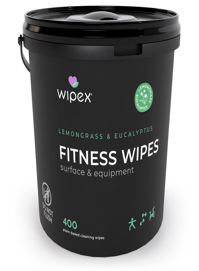 Wipex Yoga Mat Cleaner Gym Wipes - Plant-Based Lemongrass, Eucalyptus & Vinegar Wipes for Fitness Equipment & All Purpose Gym Cleaning - Safe for Peloton Bikes & Treadmills - 400 Count - Image 1