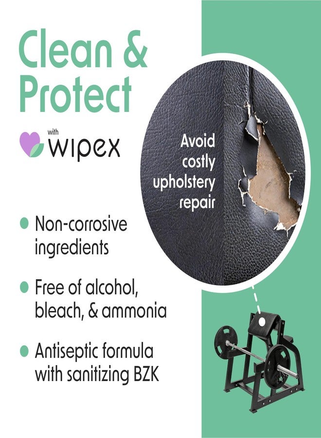 Wipex Yoga Mat Cleaner Gym Wipes - Plant-Based Lemongrass, Eucalyptus & Vinegar Wipes for Fitness Equipment & All Purpose Gym Cleaning - Safe for Peloton Bikes & Treadmills - 400 Count - Image 2
