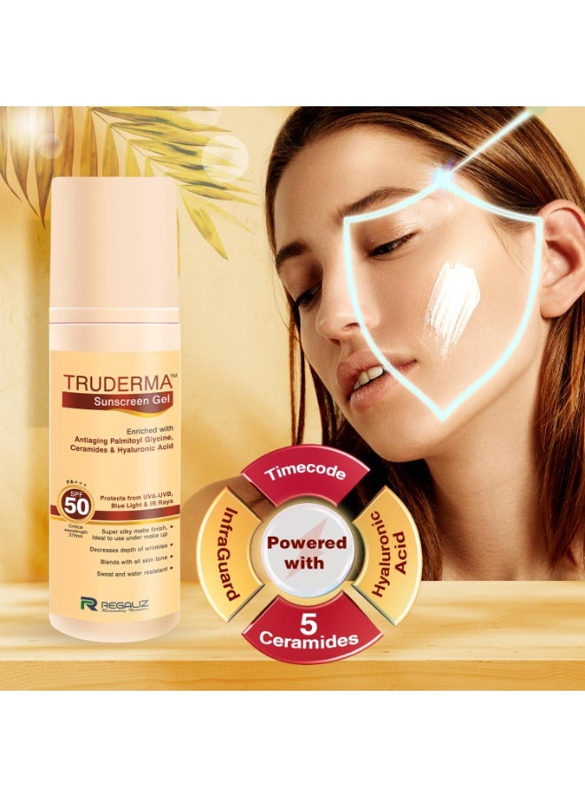 Regaliz Truderma Sunscreen Gel Spf 50+ | Broad Spectrum Uva & Uvb Protection | 50Gm, All skin - Image 3
