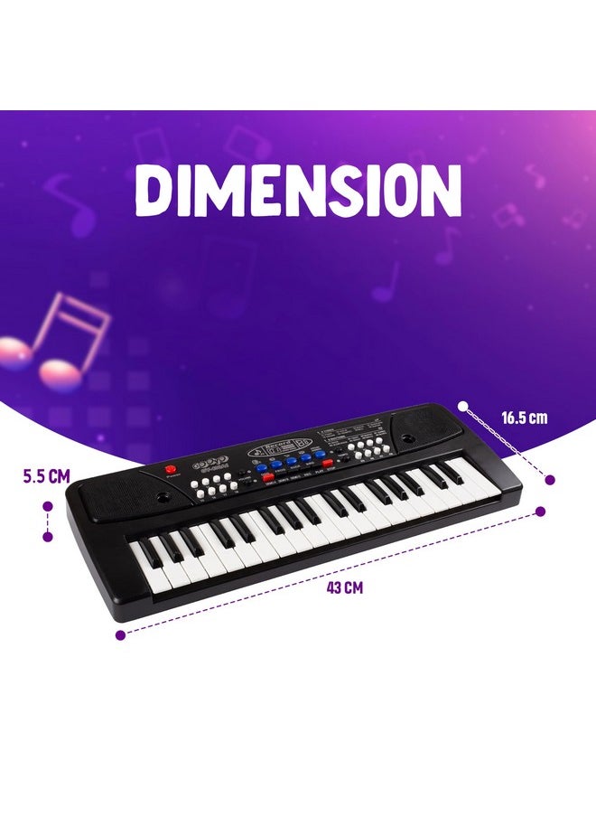 Gooyo Gooyo GY-430A1 Portable Musical Piano Keyboard with Microphone |37 Keys, 8 Rhythms, 8 Tones with 6 In-Built Demos & Song Record Feature|Black Color, Dual Power Supply Source: Micro USB Cable(Included)  - Image 5