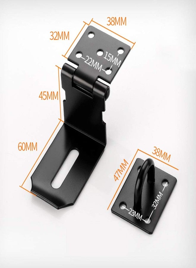 dingchi 90 Degree Stainless Steel Right Angle Padlock Hasp Locking Latch - Security Door Clasp for Push/Sliding/Barn Door, 2mm Thick, Matte Black Finish - Image 3