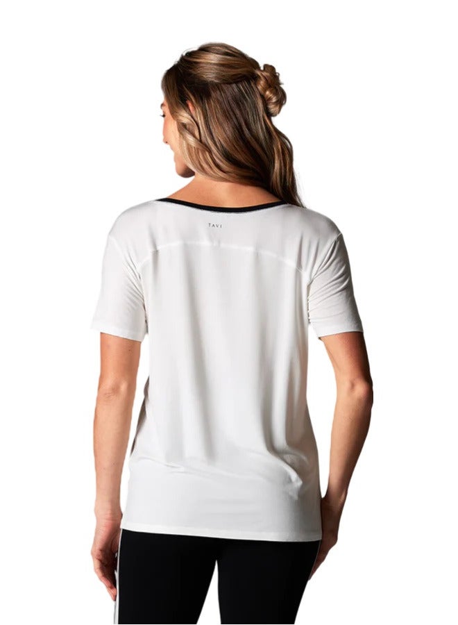 TAVI EVERYDAY V-NECK TEE COCONUT EBONY - Image 2