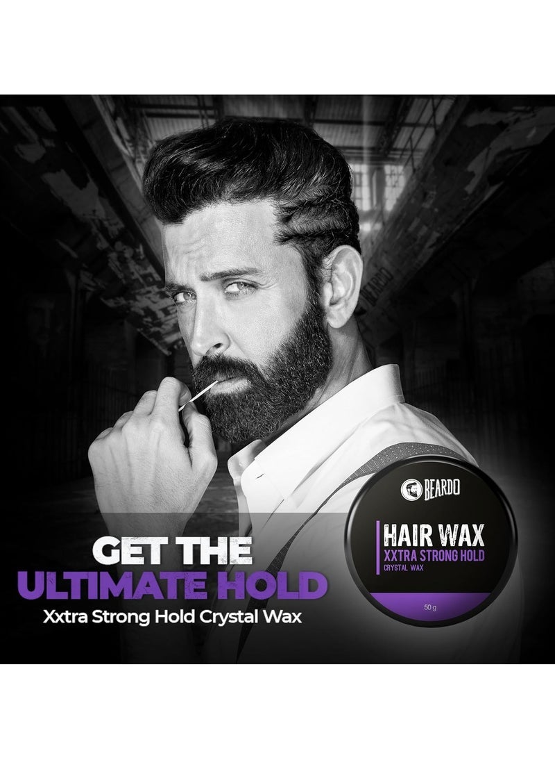 Beardo Xxtra Stronghold Hair Wax, 50 gm | Crystal Hair Wax for Men | Hair Wax Men | Hair Styling Wax for Glossy Finish & Shine | Extra Strong Hold Wax - Image 2