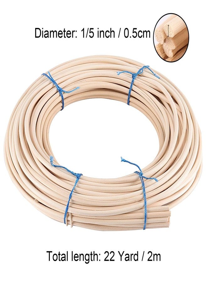 ZOENHOU 22 Yard 1/5 Inch Reed Spline, Durable Wicker Repair Kit, Natural Pliable Cane Webbing Material for Aromatherapy Stick Basket Weaving Winding Layering Modeling - Image 2