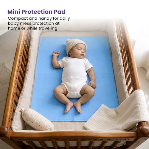 MY ARMOR Baby Dry Sheet for New Born Baby, Anti-Piling Waterproof Mattress Protector for Bed (Quick Drying/Extra Absorbent Dry Sheet for Bed) - Small Size 50x70 cm, Pack of 2, Sky Blue - Image 3