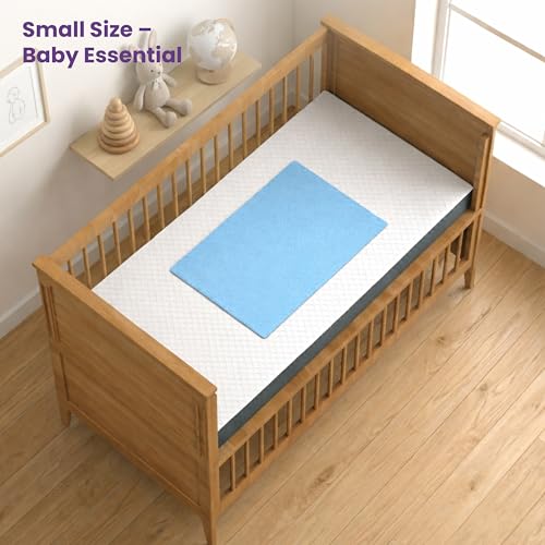 MY ARMOR Baby Dry Sheet for New Born Baby, Anti-Piling Waterproof Mattress Protector for Bed (Quick Drying/Extra Absorbent Dry Sheet for Bed) - Small Size 50x70 cm, Pack of 2, Sky Blue - Image 2