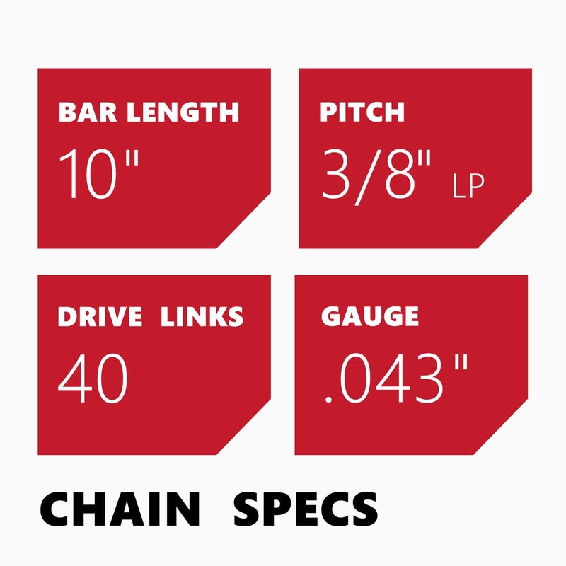 KAKEI 10 Inch Chainsaw Chain 3/8" LP Pitch .043" Gauge 40 Drive Links, Fits Ryobi P546, Worx WG322, LCS1020, CMCCS610D1 - R40 (3 Chains) - Semi Chisel - Image 3