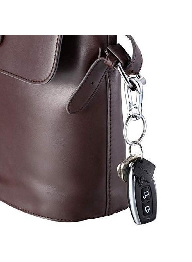 Aura Metal Carabiner Clip Keyring Keychain Key Ring Chain Holder Organizer for Bike Car Key Home Keys Finder Silver Key Chain (2) - Image 2