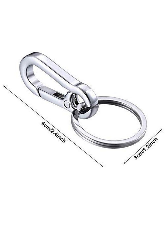 Aura Metal Carabiner Clip Keyring Keychain Key Ring Chain Holder Organizer for Bike Car Key Home Keys Finder Silver Key Chain (2) - Image 5