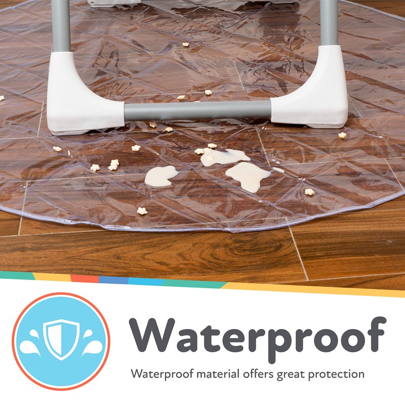 Nuby High Chair Waterproof Floor Mat - 50" Clear Circle Kitchen Mat - Protects Floor from Spills and Messes - Image 3