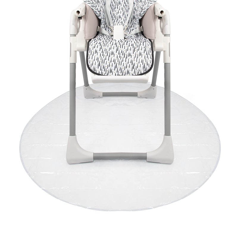 Nuby High Chair Waterproof Floor Mat - 50" Clear Circle Kitchen Mat - Protects Floor from Spills and Messes - Image 1
