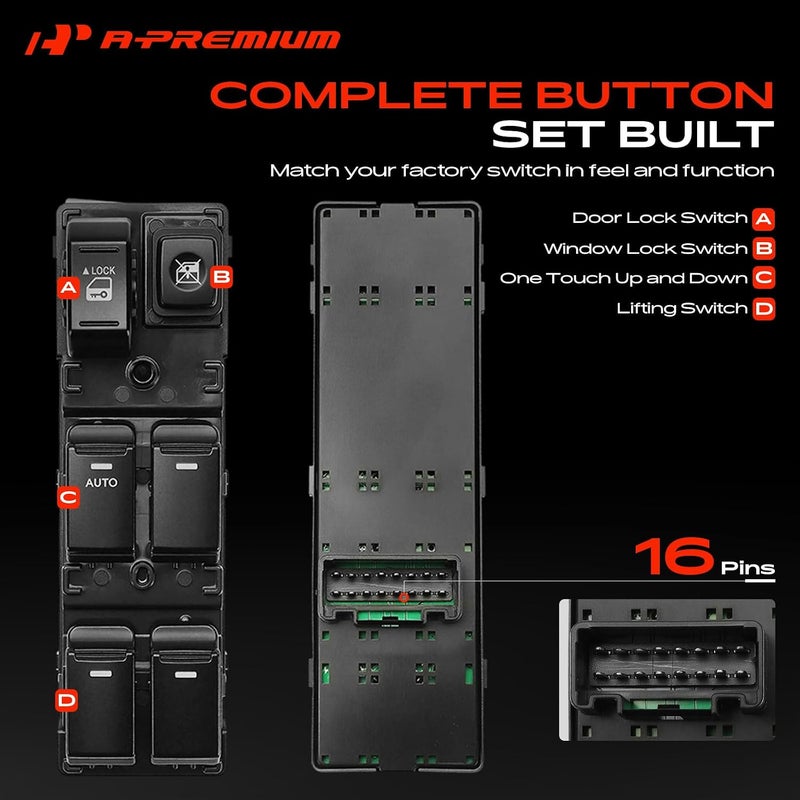 A-Premium Master Power Window Switch Compatible with Kia Sorento 2011 2012 2013 2014, Front Left Driver Side - Image 4