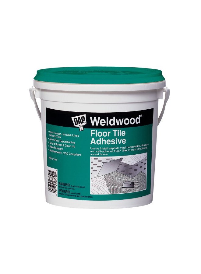 Dap 00136 Weldwood Floor Tile Adhesive, 1-Quart,Clear - Image 1