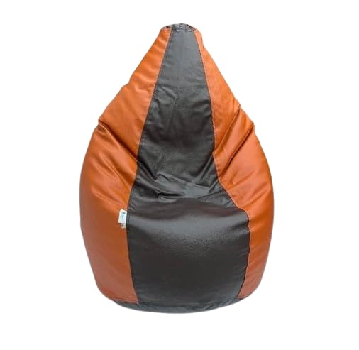 OHSTORE Premium Bean Bag Chair Ultra Comfortable Durable Faux Leather Cover Lightweight Ergonomic Lounge Seat for Home Office Gaming Relaxation BrownTan 4XLBB - Image 1