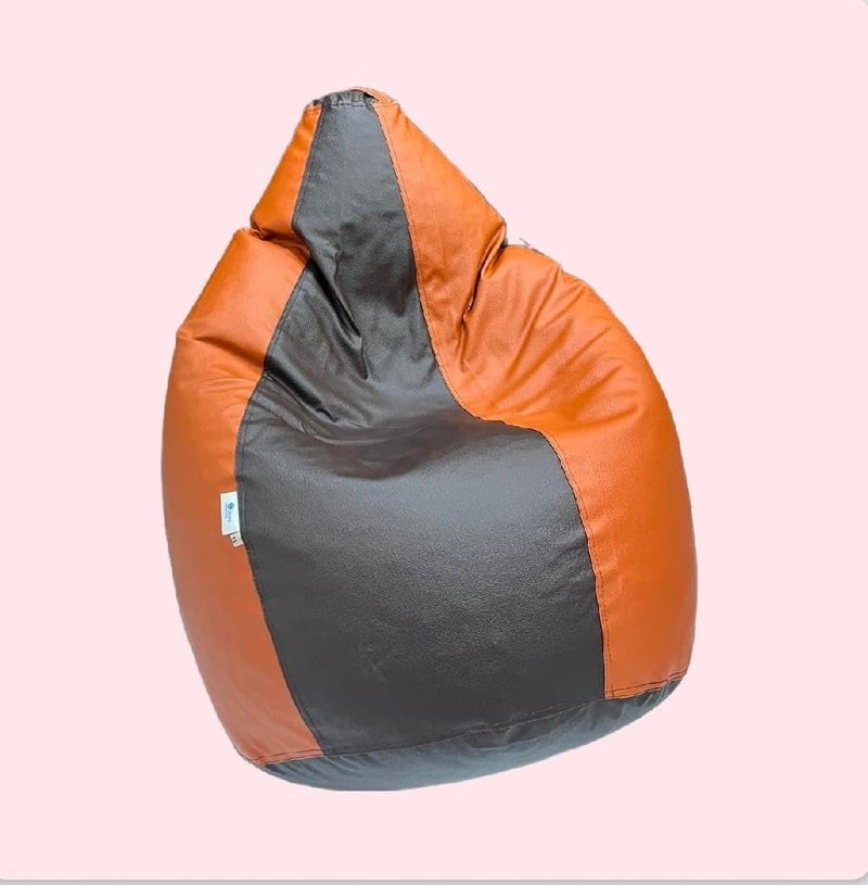 OHSTORE Premium Bean Bag Chair Ultra Comfortable Durable Faux Leather Cover Lightweight Ergonomic Lounge Seat for Home Office Gaming Relaxation BrownTan 4XLBB - Image 5