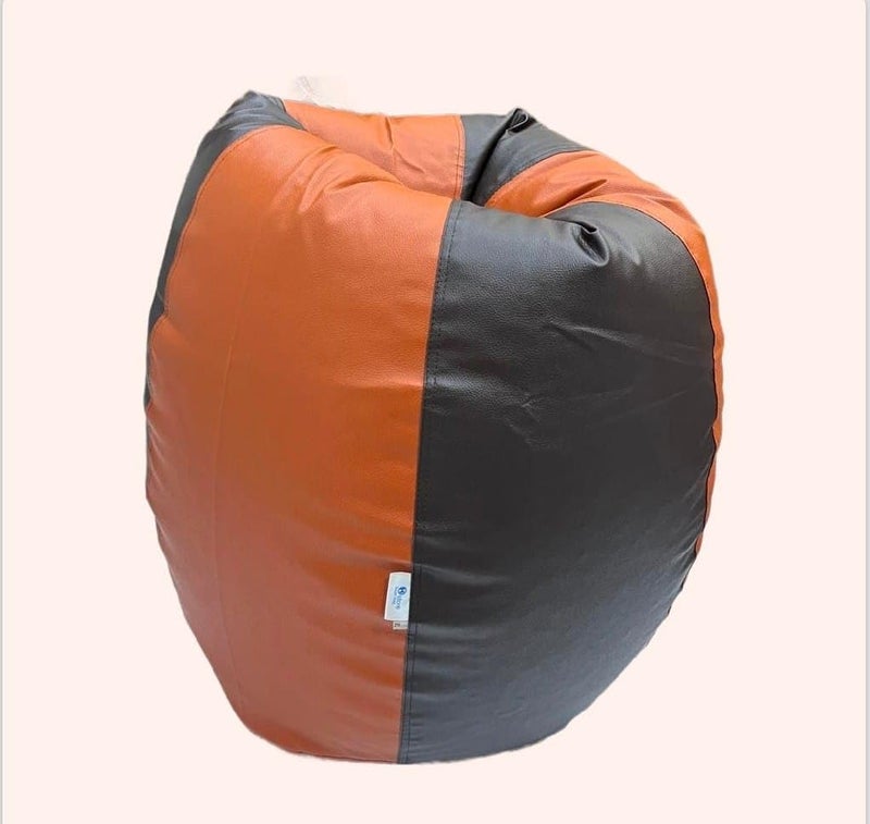 OHSTORE Premium Bean Bag Chair Ultra Comfortable Durable Faux Leather Cover Lightweight Ergonomic Lounge Seat for Home Office Gaming Relaxation BrownTan 4XLBB - Image 4