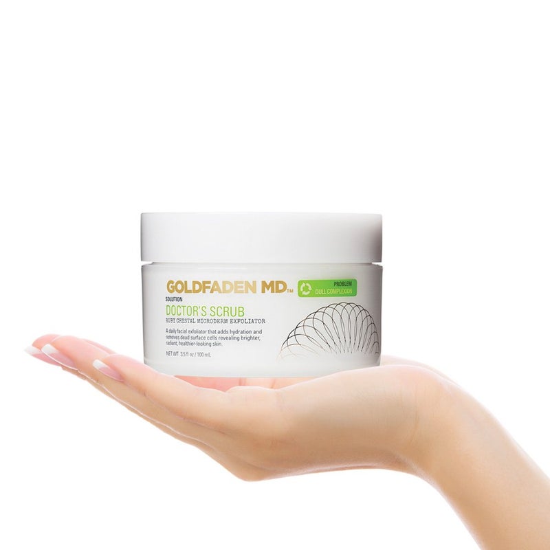 Goldfaden MD Doctors Scrub â€“ Ruby Crystal Microderm Exfoliator â€“ Daily Face Polish with Hyaluronic Acid & Seaweed Extract â€“ Brightens, Smooths Texture & Reduces Appearance of Pores â€“ 3.5 fl oz - Image 4
