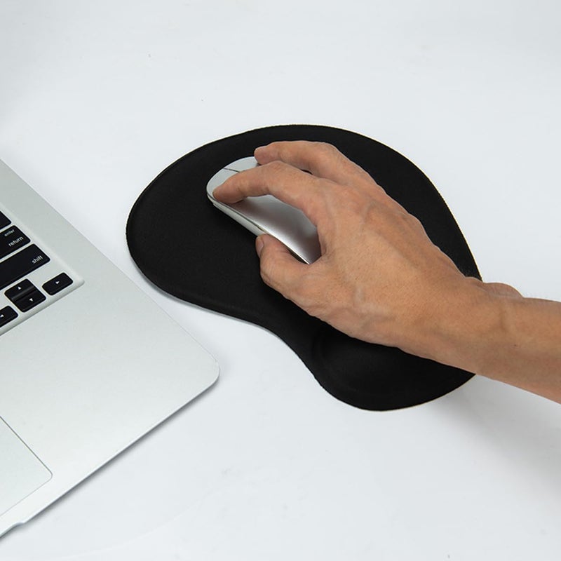 ECVV Ergonomic Mouse Pads With Comfortable And Cooling Gel Wrist Rest Support And Lycra Cloth Mouse Pad With Wrist Support Non-Slip Pu Base Durable And Washable For Easy Cleaning - Image 2