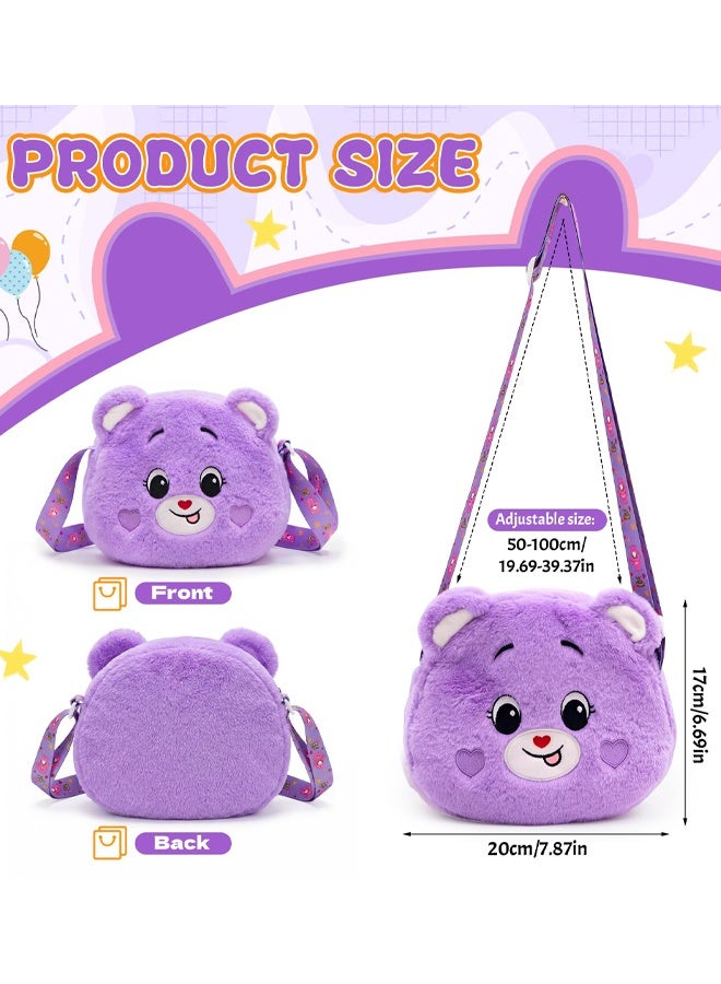 2 PCS Little Girls Handbag & Shoulder Bags, Plush Bear Girls Cross Body Bag, Cute Kids Handbags, Crossbody Bag For Girl Children Toddler Teens - Image 2